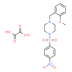 ChemSpider 2D Image | 1-(2-Methoxybenzyl)-4-[(4-nitrophenyl)sulfonyl]piperazine ethanedioate (1:1) | C20H23N3O9S