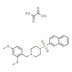 ChemSpider 2D Image | 1-(2,4-Dimethoxybenzyl)-4-(2-naphthylsulfonyl)piperazine ethanedioate (1:1) | C25H28N2O8S