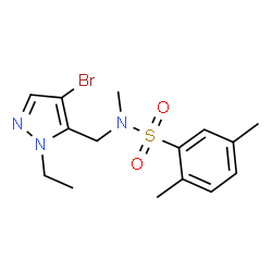ChemSpider 2D Image | N-[(4-Bromo-1-ethyl-1H-pyrazol-5-yl)methyl]-N,2,5-trimethylbenzenesulfonamide | C15H20BrN3O2S