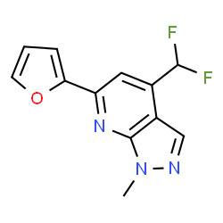 ChemSpider 2D Image | 4-(Difluoromethyl)-6-(2-furyl)-1-methyl-1H-pyrazolo[3,4-b]pyridine | C12H9F2N3O