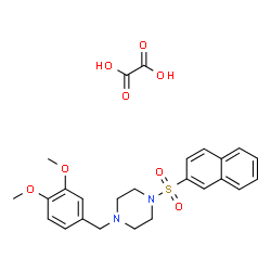 ChemSpider 2D Image | 1-(3,4-Dimethoxybenzyl)-4-(2-naphthylsulfonyl)piperazine ethanedioate (1:1) | C25H28N2O8S
