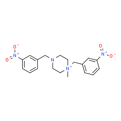 ChemSpider 2D Image | 1-Methyl-1,4-bis(3-nitrobenzyl)piperazin-1-ium | C19H23N4O4