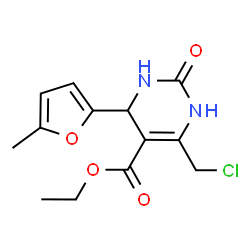 ChemSpider 2D Image | Ethyl 6-(chloromethyl)-4-(5-methyl-2-furyl)-2-oxo-1,2,3,4-tetrahydro-5-pyrimidinecarboxylate | C13H15ClN2O4