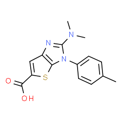ChemSpider 2D Image | 2-(Dimethylamino)-3-(4-methylphenyl)-3H-thieno[2,3-d]imidazole-5-carboxylic acid | C15H15N3O2S