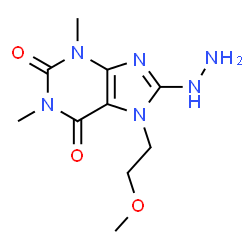 ChemSpider 2D Image | 8-Hydrazino-7-(2-methoxyethyl)-1,3-dimethyl-3,7-dihydro-1H-purine-2,6-dione | C10H16N6O3