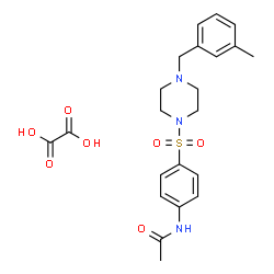 ChemSpider 2D Image | N-(4-{[4-(3-Methylbenzyl)-1-piperazinyl]sulfonyl}phenyl)acetamide ethanedioate (1:1) | C22H27N3O7S