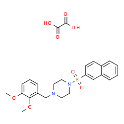 ChemSpider 2D Image | 1-(2,3-Dimethoxybenzyl)-4-(2-naphthylsulfonyl)piperazine ethanedioate (1:1) | C25H28N2O8S