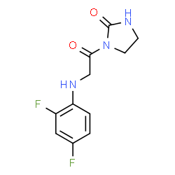 ChemSpider 2D Image | 1-{[(2,4-Difluorophenyl)amino]acetyl}-2-imidazolidinone | C11H11F2N3O2