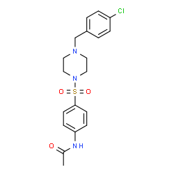 ChemSpider 2D Image | N-(4-{[4-(4-Chlorobenzyl)-1-piperazinyl]sulfonyl}phenyl)acetamide | C19H22ClN3O3S