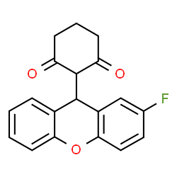 ChemSpider 2D Image | 2-(2-Fluoro-9H-xanthen-9-yl)-1,3-cyclohexanedione | C19H15FO3