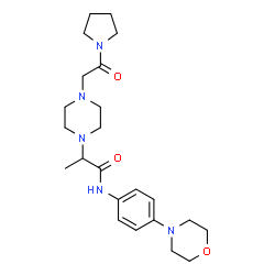 ChemSpider 2D Image | N-[4-(4-Morpholinyl)phenyl]-2-{4-[2-oxo-2-(1-pyrrolidinyl)ethyl]-1-piperazinyl}propanamide | C23H35N5O3