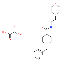 ChemSpider 2D Image | N-[2-(4-Morpholinyl)ethyl]-1-(2-pyridinylmethyl)-4-piperidinecarboxamide ethanedioate (1:1) | C20H30N4O6