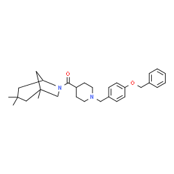ChemSpider 2D Image | {1-[4-(Benzyloxy)benzyl]-4-piperidinyl}(1,3,3-trimethyl-6-azabicyclo[3.2.1]oct-6-yl)methanone | C30H40N2O2