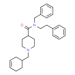 ChemSpider 2D Image | N-Benzyl-1-(3-cyclohexen-1-ylmethyl)-N-(2-phenylethyl)-4-piperidinecarboxamide | C28H36N2O