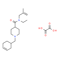 ChemSpider 2D Image | 1-(3-Cyclohexen-1-ylmethyl)-N-ethyl-N-(2-methyl-2-propen-1-yl)-4-piperidinecarboxamide ethanedioate (1:1) | C21H34N2O5