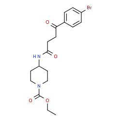 ChemSpider 2D Image | Ethyl 4-{[4-(4-bromophenyl)-4-oxobutanoyl]amino}-1-piperidinecarboxylate | C18H23BrN2O4