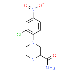 ChemSpider 2D Image | 4-(2-Chloro-4-nitrophenyl)-2-piperazinecarboxamide | C11H13ClN4O3