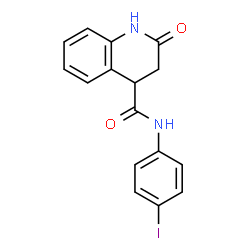 ChemSpider 2D Image | N-(4-Iodophenyl)-2-oxo-1,2,3,4-tetrahydro-4-quinolinecarboxamide | C16H13IN2O2