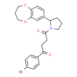 ChemSpider 2D Image | 1-(4-Bromophenyl)-4-[2-(3,4-dihydro-2H-1,5-benzodioxepin-7-yl)-1-pyrrolidinyl]-1,4-butanedione | C23H24BrNO4