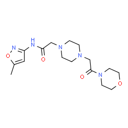 ChemSpider 2D Image | N-(5-Methyl-1,2-oxazol-3-yl)-2-{4-[2-(4-morpholinyl)-2-oxoethyl]-1-piperazinyl}acetamide | C16H25N5O4