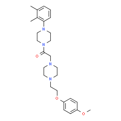 ChemSpider 2D Image | 1-[4-(2,3-Dimethylphenyl)-1-piperazinyl]-2-{4-[2-(4-methoxyphenoxy)ethyl]-1-piperazinyl}ethanone | C27H38N4O3