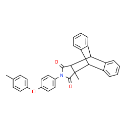 ChemSpider 2D Image | 15-Methyl-17-[4-(4-methylphenoxy)phenyl]-17-azapentacyclo[6.6.5.0~2,7~.0~9,14~.0~15,19~]nonadeca-2,4,6,9,11,13-hexaene-16,18-dione | C32H25NO3