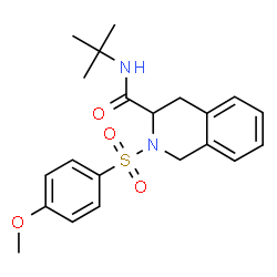ChemSpider 2D Image | N-tert-Butyl-2-[(4-methoxyphenyl)sulfonyl]-1,2,3,4-tetrahydroisoquinoline-3-carboxamide | C21H26N2O4S