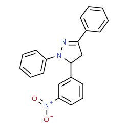 ChemSpider 2D Image | 5-(3-Nitrophenyl)-1,3-diphenyl-4,5-dihydro-1H-pyrazole | C21H17N3O2