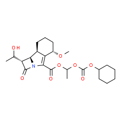 ChemSpider 2D Image | 1-{[(Cyclohexyloxy)carbonyl]oxy}ethyl (1S,5S,8aS,8bR)-1-(1-hydroxyethyl)-5-methoxy-2-oxo-1,2,5,6,7,8,8a,8b-octahydroazeto[2,1-a]isoindole-4-carboxylate | C23H33NO8