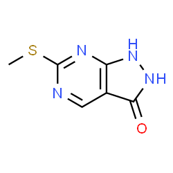 ChemSpider 2D Image | 1,2-DIHYDRO-6-(METHYLTHIO)-3H-PYRAZOLO[3,4-D]PYRIMIDIN-3-ONE | C6H6N4OS