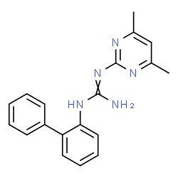 ChemSpider 2D Image | 1-biphenyl-2-yl-3-(4,6-dimethylpyrimidin-2-yl)guanidine | C19H19N5