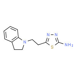 ChemSpider 2D Image | 5-[2-(2,3-Dihydro-1H-indol-1-yl)ethyl]-1,3,4-thiadiazol-2-amine | C12H14N4S