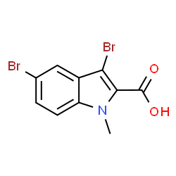 ChemSpider 2D Image | 3,5-dibromo-1-methyl-indole-2-carboxylic acid | C10H7Br2NO2