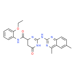 ChemSpider 2D Image | 2-[(4,6-dimethylquinazolin-2-yl)amino]-N-(2-ethoxyphenyl)-6-oxo-4,5-dihydro-1H-pyrimidine-4-carboxamide | C23H24N6O3