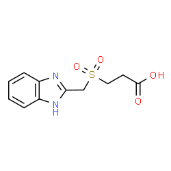 ChemSpider 2D Image | 3-[(1H-Benzimidazol-2-ylmethyl)sulfonyl]propanoic acid | C11H12N2O4S