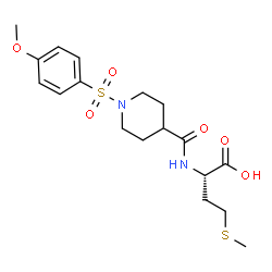 ChemSpider 2D Image | N-({1-[(4-Methoxyphenyl)sulfonyl]-4-piperidinyl}carbonyl)-L-methionine | C18H26N2O6S2