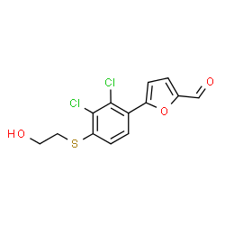 ChemSpider 2D Image | 5-{2,3-Dichloro-4-[(2-hydroxyethyl)sulfanyl]phenyl}-2-furaldehyde | C13H10Cl2O3S