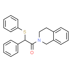 ChemSpider 2D Image | 1-(3,4-Dihydro-2(1H)-isoquinolinyl)-2-phenyl-2-(phenylsulfanyl)ethanone | C23H21NOS