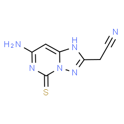 ChemSpider 2D Image | (7-Amino-5-thioxo-1,5-dihydro[1,2,4]triazolo[1,5-c]pyrimidin-2-yl)acetonitrile | C7H6N6S
