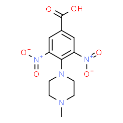 ChemSpider 2D Image | 4-(4-Methyl-1-piperazinyl)-3,5-dinitrobenzoic acid | C12H14N4O6