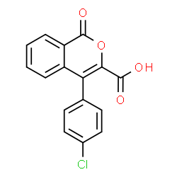 ChemSpider 2D Image | 4-(4-Chlorophenyl)-1-oxo-1H-isochromene-3-carboxylic acid | C16H9ClO4