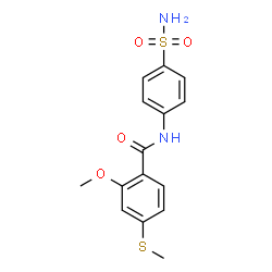 ChemSpider 2D Image | 2-Methoxy-4-(methylsulfanyl)-N-(4-sulfamoylphenyl)benzamide | C15H16N2O4S2