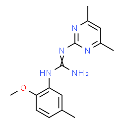 ChemSpider 2D Image | 1-(4,6-dimethylpyrimidin-2-yl)-3-(2-methoxy-5-methylphenyl)guanidine | C15H19N5O