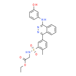 ChemSpider 2D Image | Ethyl N-[(5-{4-[(3-hydroxyphenyl)amino]-1-phthalazinyl}-2-methylphenyl)sulfonyl]glycinate | C25H24N4O5S