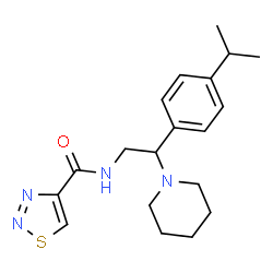 ChemSpider 2D Image | N-[2-(4-Isopropylphenyl)-2-(1-piperidinyl)ethyl]-1,2,3-thiadiazole-4-carboxamide | C19H26N4OS
