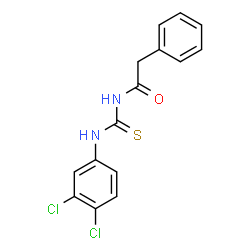 ChemSpider 2D Image | N-[(3,4-Dichlorophenyl)carbamothioyl]-2-phenylacetamide | C15H12Cl2N2OS