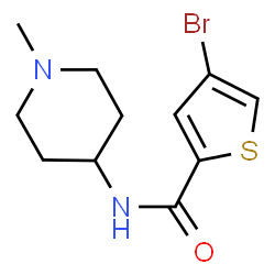 ChemSpider 2D Image | 4-Bromo-N-(1-methyl-4-piperidinyl)-2-thiophenecarboxamide | C11H15BrN2OS