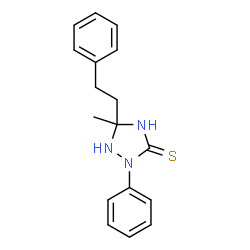 ChemSpider 2D Image | 5-Methyl-2-phenyl-5-(2-phenylethyl)-1,2,4-triazolidine-3-thione | C17H19N3S