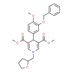 ChemSpider 2D Image | Dimethyl 4-[3-(benzyloxy)-4-methoxyphenyl]-1-(tetrahydro-2-furanylmethyl)-1,4-dihydro-3,5-pyridinedicarboxylate | C28H31NO7