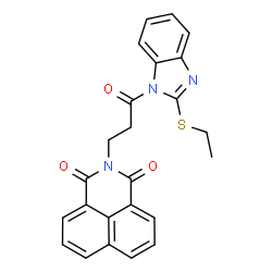 ChemSpider 2D Image | 2-{3-[2-(Ethylsulfanyl)-1H-benzimidazol-1-yl]-3-oxopropyl}-1H-benzo[de]isoquinoline-1,3(2H)-dione | C24H19N3O3S